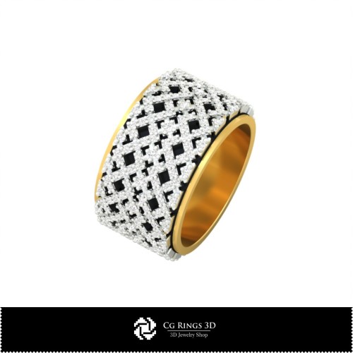 3D Damen-Trauringe mit Diamanten Zuhause, Schmuck 3D CAD, Ringe 3D CAD, Trauringe 3D