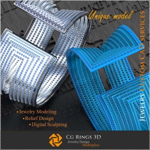 Unique Bracelet - 3D CAD Jewelry 3D CAD, 3D Unique Jewelry, Bracelets 3D CAD , 3D Bracelets, 3D Cuff Bracelet 2