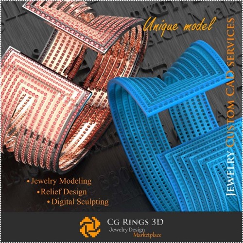 Einzigartiges Armband - 3D-CAD Schmuck 3D-CAD, einzigartiger 3D-Schmuck, Armbänder 3D-CAD, 3D-Armbänder, 3D-Manschettenarmband