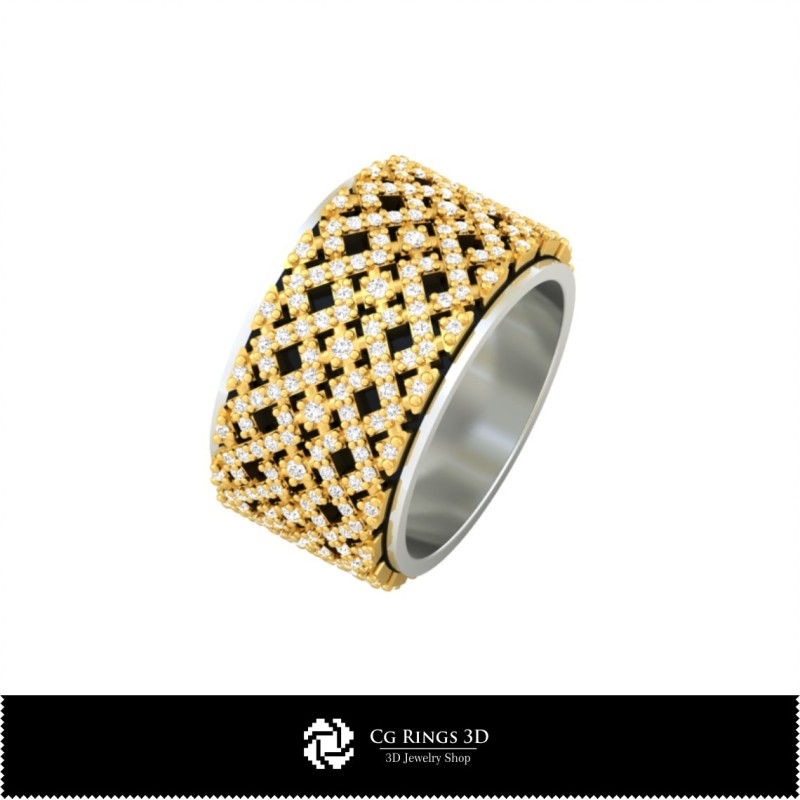 Fedi nuziali da donna 3D con diamanti Home, Gioielleria CAD 3D, Anelli CAD 3D, Fedi nuziali 3D