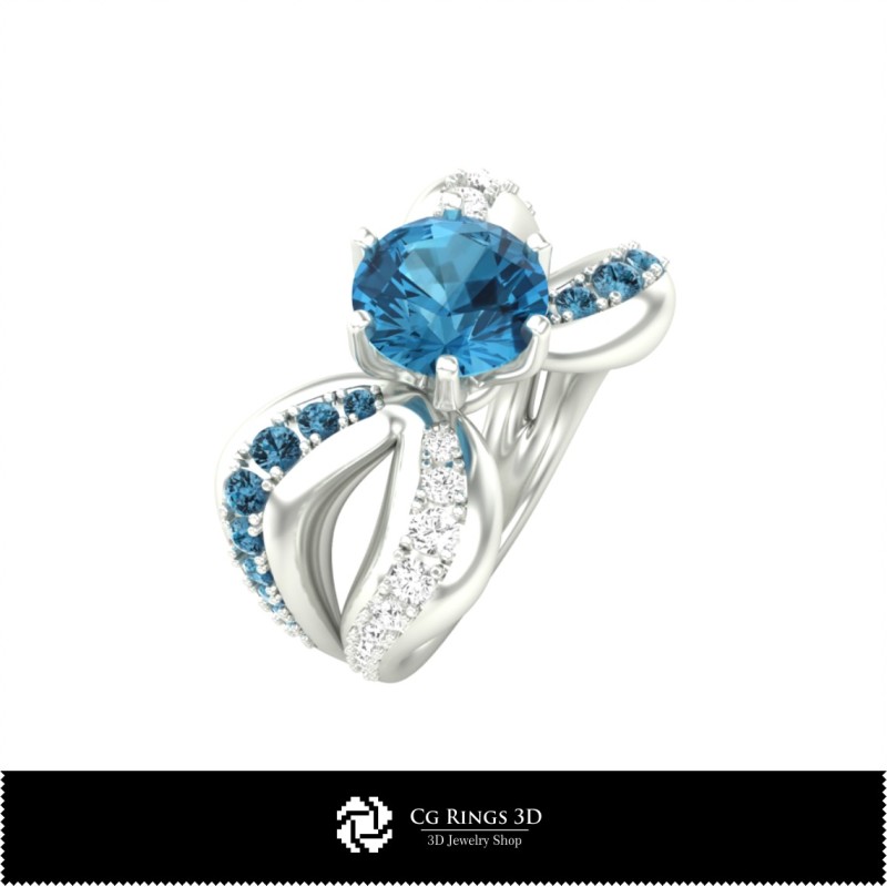 3D CAD Dual Band Jewel Ring Home, Jewelry 3D CAD, Rings 3D CAD 