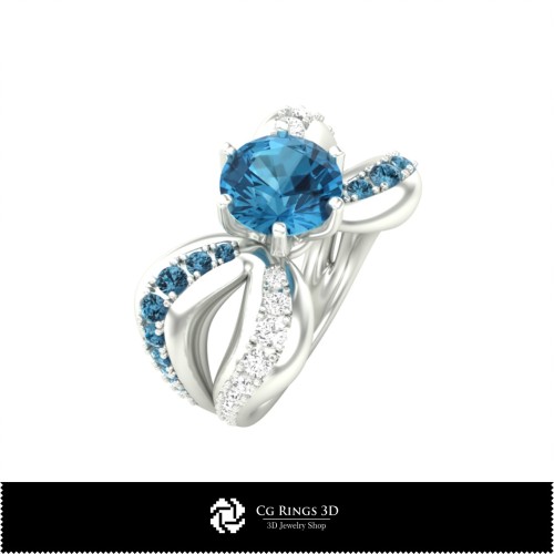 3D-CAD Doppelband Juwelenring, Schmuck 3D-CAD, Ringe 3D-CAD
