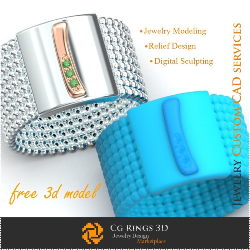 Inel cu litera I - Bijuterii 3D gratuite pentru acasă, CAD 3D pentru bijuterii, Bijuterii 3D gratuite, Inele CAD 3D, Verighete