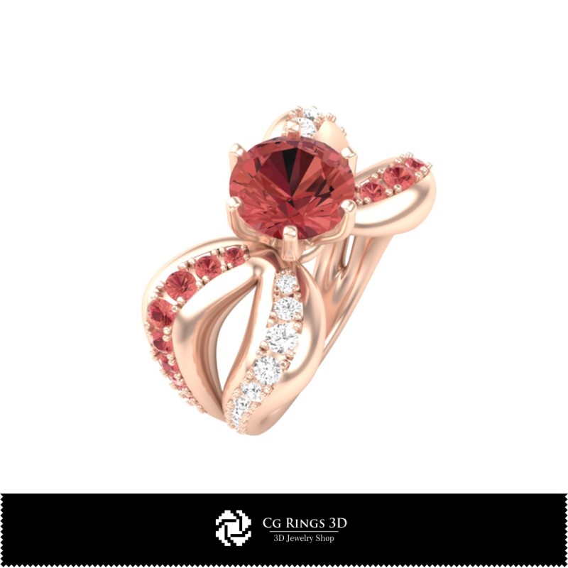 Anello Gioiello Doppia Banda 3D CAD Home, Gioielleria 3D CAD, Anelli 3D CAD
