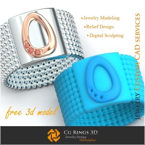 Anello con lettera O - Gioielli 3D gratuiti per la casa, Gioielleria 3D CAD, Gioielli 3D gratuiti, Anelli 3D CAD, Fedi nuziali