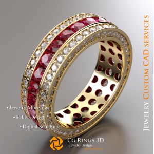 Anillo de eternidad - CAD 3D Joyería Hogar, IA - CAD 3D Joyería, IA - Anillos CAD 3D
