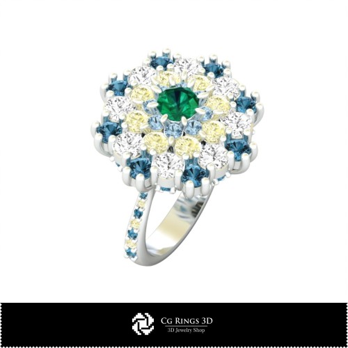 Bague cocktail 3D Maison, Bijoux CAO 3D, Bagues CAO 3D, Bagues cocktail 3D