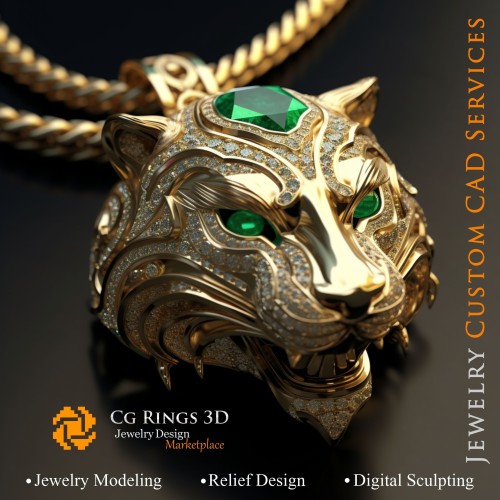 Ciondolo Puma - Gioielli CAD 3D Home, IA - Gioielli CAD 3D, IA - Ciondoli CAD 3D
