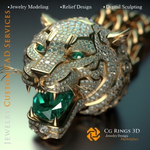 Colgante Tigre - CAD 3D de Joyería, IA - CAD 3D de Joyería, IA - Colgantes CAD 3D