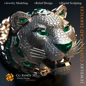 Colgante Puma - Joyería CAD 3D Hogar, IA - Joyería CAD 3D, IA - Colgantes CAD 3D