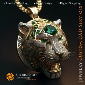 Puma-Anhänger - Schmuck 3D-CAD-Startseite, KI - Schmuck 3D-CAD, KI - Anhänger 3D-CAD