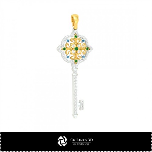 Pandantiv cheie 3D pentru casă, Bijuterii CAD 3D, Pandantive CAD 3D, Pandantive diamant 3D