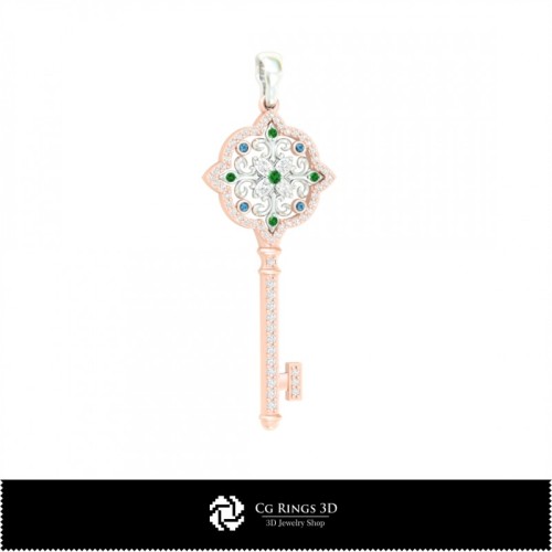 Pendentif clé 3D pour la maison, Bijoux CAO 3D, Pendentifs CAO 3D, Pendentifs diamant 3D