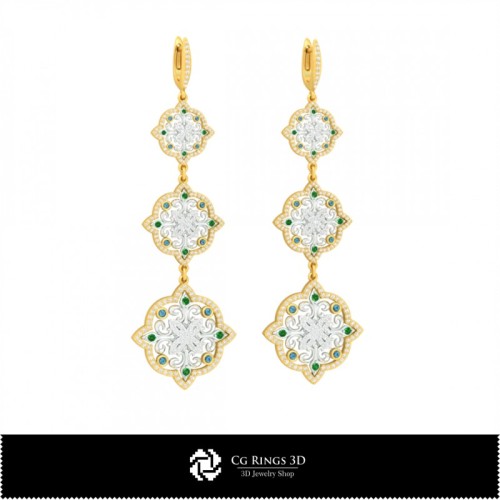3D-Kronleuchter-Ohrring Zuhause, Schmuck 3D-CAD, Ohrringe 3D-CAD, 3D-Diamant-Ohrringe, 3D-Kronleuchter-Ohrringe