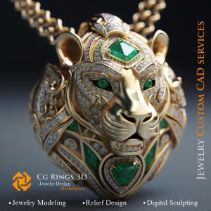 Anhänger Löwe - Schmuck 3D-CAD Zuhause, KI - Schmuck 3D-CAD, KI - Anhänger 3D-CAD