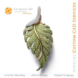 Ciondolo Felce - Gioielli CAD 3D Casa, AI - Gioielli CAD 3D, AI - Ciondoli CAD 3D, AI - CAD 3D Gioielli Melodia dei Colori, AI