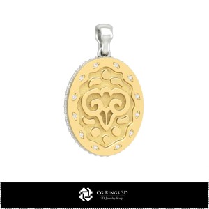3D Damen Widder Sternzeichen Anhänger Zuhause, Schmuck 3D CAD, Anhänger 3D CAD, 3D Sternzeichen-Anhänger 2