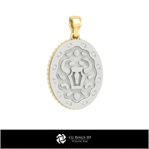 Pandantiv Zodii Taur 3D pentru Femei, Bijuterii CAD 3D, Pandantive CAD 3D, Pandantive Zodii 3D 2