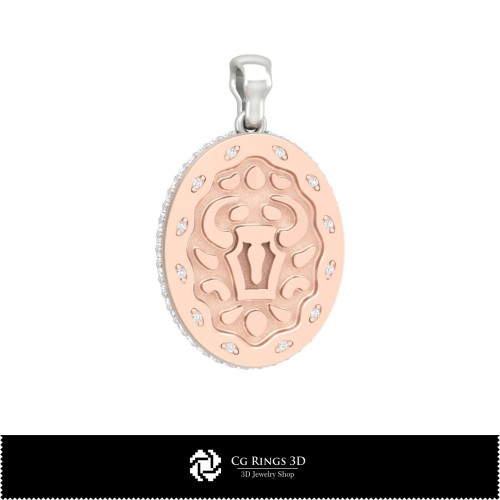 3D Damen Stier Sternzeichen Anhänger Zuhause, Schmuck 3D CAD, Anhänger 3D CAD, 3D Sternzeichen Anhänger