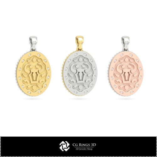 Ciondolo 3D Toro donna, Gioielli CAD 3D, Ciondoli CAD 3D, Ciondoli zodiacali 3D
