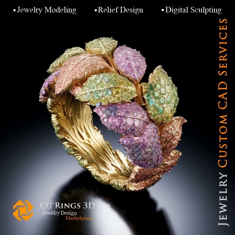 Bague - CAO 3D Joaillerie à domicile, IA - Joaillerie CAO 3D, IA - Bagues CAO 3D, IA - CAO 3D Joaillerie Mélodie des Couleurs,