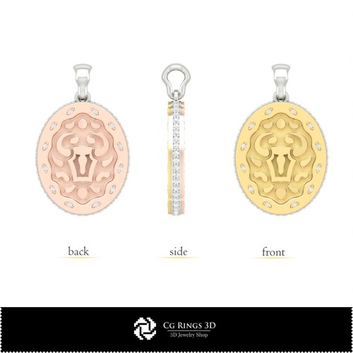 3D Damen Stier Sternzeichen Anhänger Zuhause, Schmuck 3D CAD, Anhänger 3D CAD, 3D Sternzeichen Anhänger