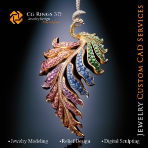 Fern-Anhänger mit Melodie der Farben - 3D-CAD-Schmuck Home, KI - Schmuck 3D-CAD, KI - Anhänger 3D-CAD, KI - 3D-CAD-Schmuck Melo