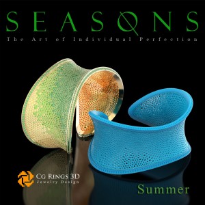 独特季节手链（夏季） - 珠宝3D CAD之家、珠宝3D CAD、独特3D珠宝、手镯3D CAD、3D手镯、3D