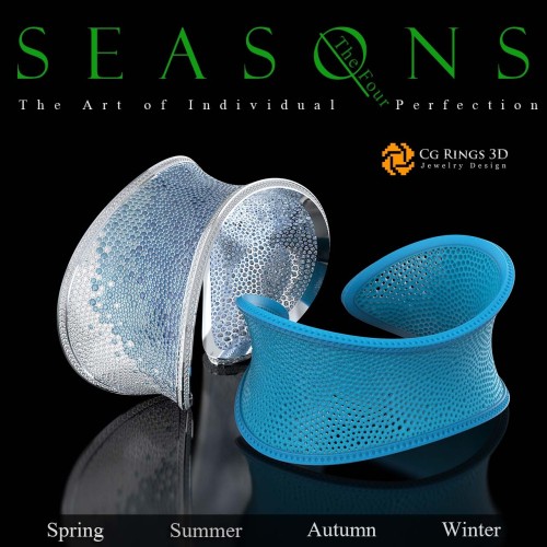 Bracciale Stagioni Uniche (Inverno) - Gioielleria CAD 3D Casa, Gioielleria CAD 3D, Gioielli Unici 3D, Bracciali CAD 3D,