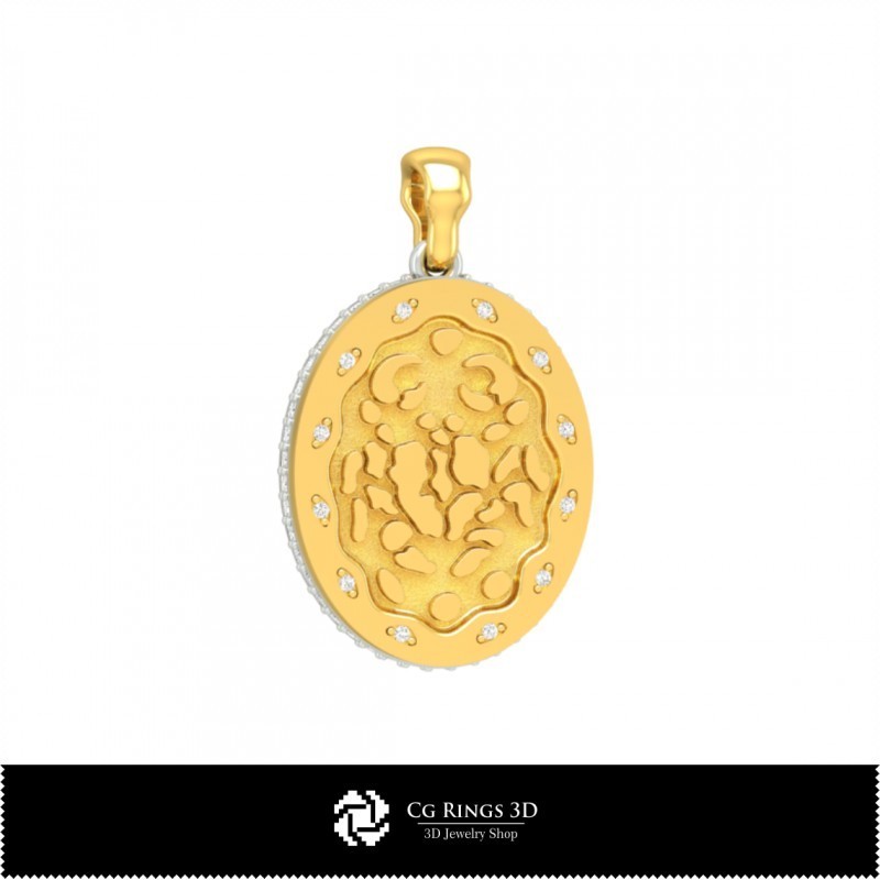Colgante 3D Mujer Signo del Zodíaco Cáncer, Joyería CAD 3D, Colgantes CAD 3D, Colgantes Zodiacales 3D