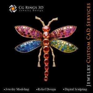 Pendentif en libellule avec Melody of Colours -...