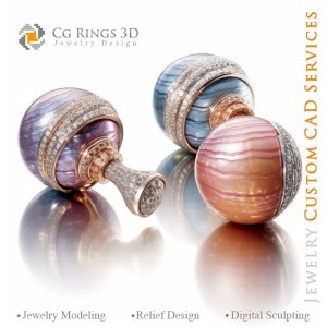 Gemelos de Perlas - Joyería CAD 3D