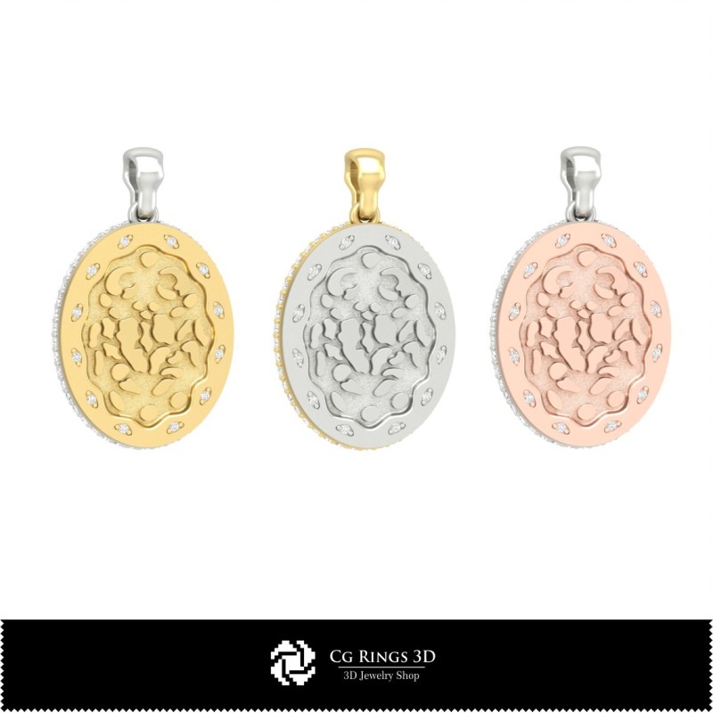 Pandantiv zodiacal 3D pentru femei Cancer, bijuterii CAD 3D, pandantive CAD 3D, pandantive zodiacale 3D