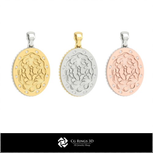 Colgante 3D Mujer Signo del Zodíaco Cáncer, Joyería CAD 3D, Colgantes CAD 3D, Colgantes Zodiacales 3D