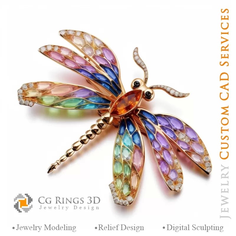 Ciondolo Libellula con Melodia di Colori -...