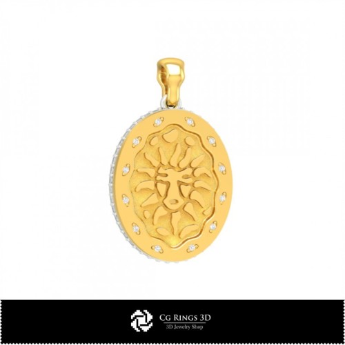 Colgante 3D de Leo femenino para el hogar, joyería 3D CAD, colgantes 3D CAD, colgantes 3D del zodiaco