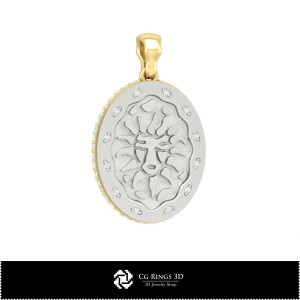 3D Damen Löwe Sternzeichen Anhänger Zuhause, Schmuck 3D CAD, Anhänger 3D CAD, 3D Sternzeichen Anhänger 2