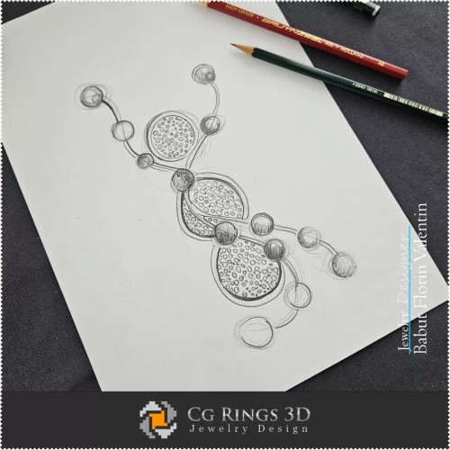 Snowman Brooch Sketch - Design Jewelry