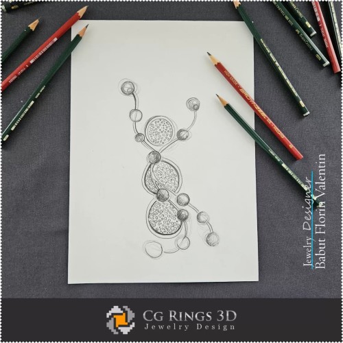 Schneemann-Brosche Skizze - Design Schmuck
