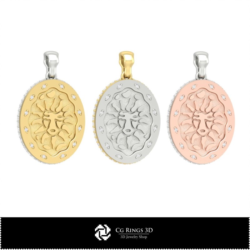 3D Damen Löwe Sternzeichen Anhänger Zuhause, Schmuck 3D CAD, Anhänger 3D CAD, 3D Sternzeichen Anhänger