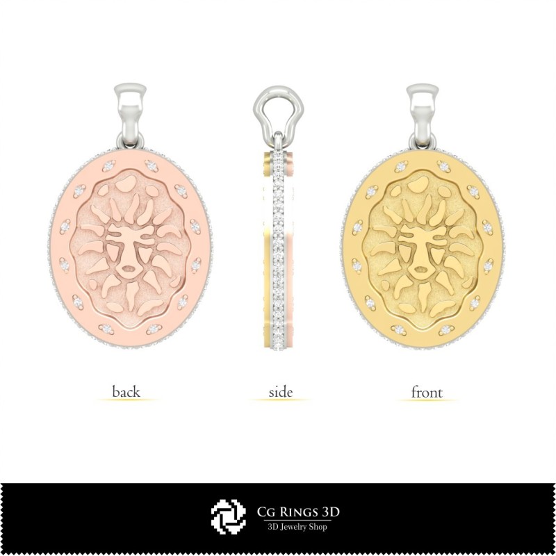 Colgante 3D de Leo femenino para el hogar, joyería 3D CAD, colgantes 3D CAD, colgantes 3D del zodiaco