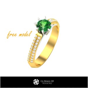 3D-CAD-Verlobungsring - Kostenloses 3D-Modell Home, Schmuck 3D-CAD, Kostenlose 3D-Schmuckmodelle, Ringe 3D-CAD 2