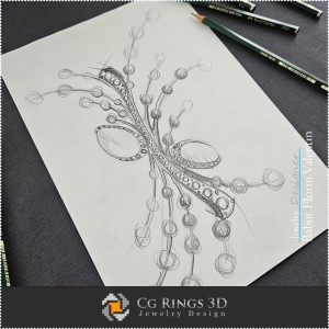 Boceto de broche - Diseño de joyería
