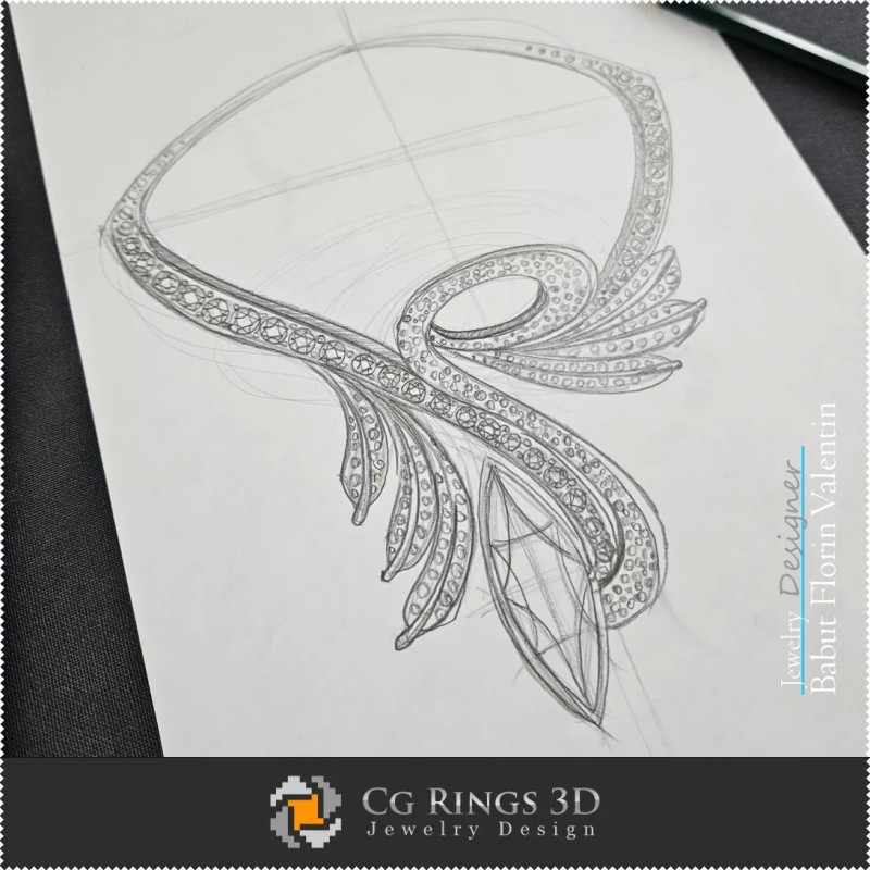 Croquis de Collier-Joaillerie Design