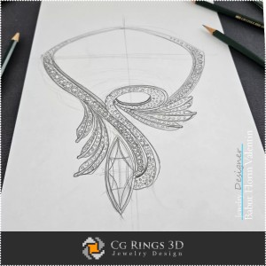 Boceto de Collar - Concepto de Diseño de Joyería 2