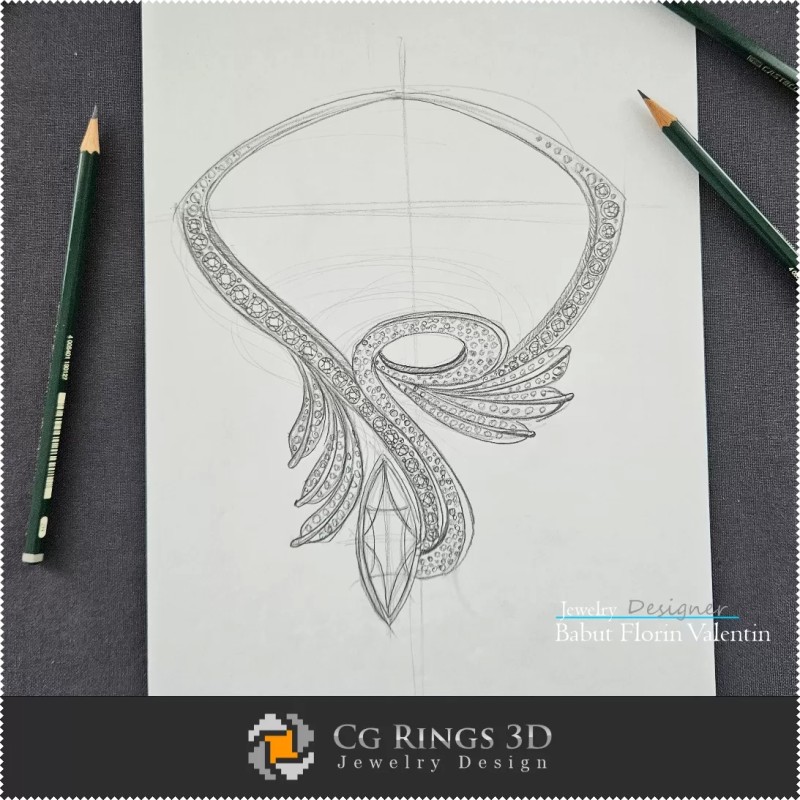 Boceto de Collar - Concepto de Diseño de Joyería