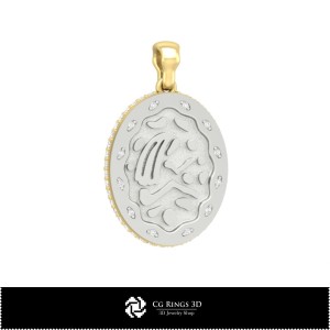 3D Women's Virgo Zodiac Pendant Home, Jewelry 3D CAD, Pendants 3D CAD , 3D Zodiac Pendants 2