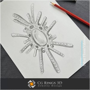 Schizzo di spilla - Design di gioielli