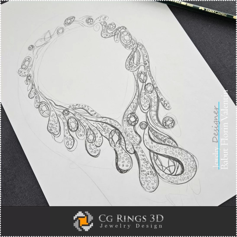 项链草图 - 首饰设计