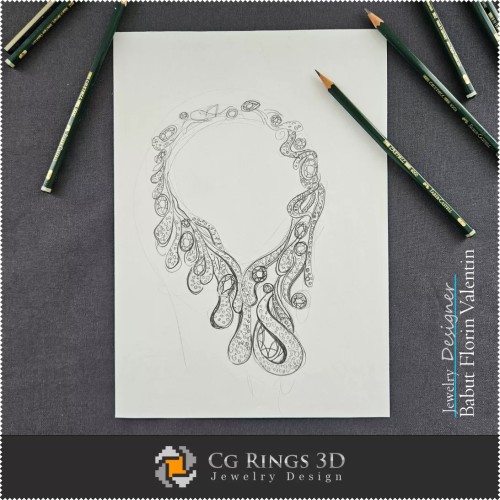 Boceto de Collar - Diseño de Joyería